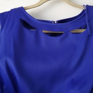 Ladies, royal blue dress with cutouts